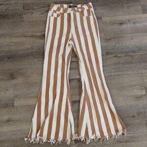 Blue b Collection Striped Flare Pants